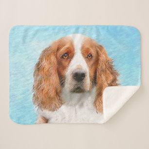 Couverture Sherpa Peinture d'espagnol Welsh Springer - Art original