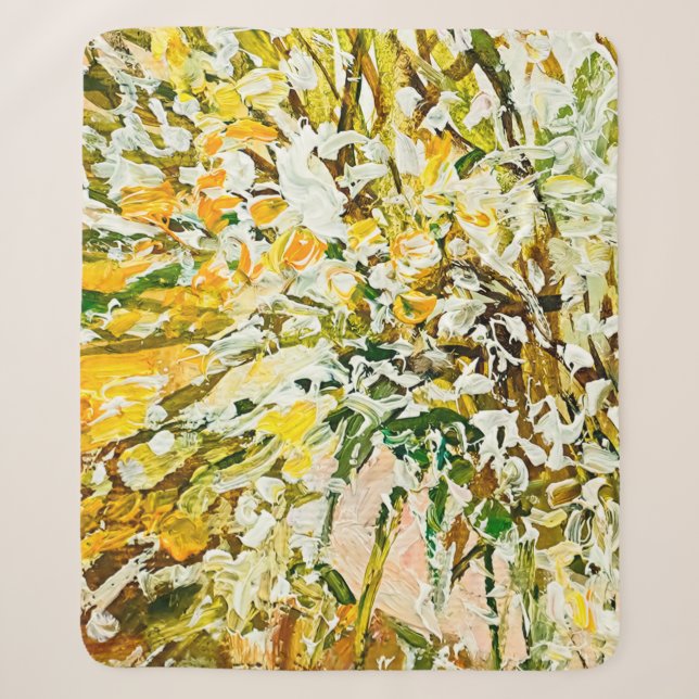 Couverture Sherpa Peinture gaufrée expressive sur toile, créée à l'a (Devant)