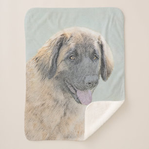 Couverture Sherpa Peinture Leonberger - Joli art original chien