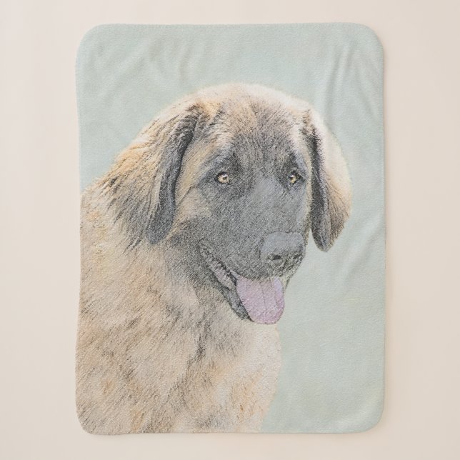Couverture Sherpa Peinture Leonberger - Joli art original chien (Devant)