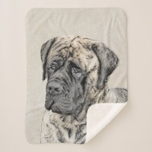 Couverture Sherpa Peinture mastiff anglaise (Brindle) - Dog Art