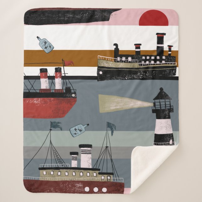 Couverture Sherpa Peinture numérique à la main dessin mignon crayon  (Devant)