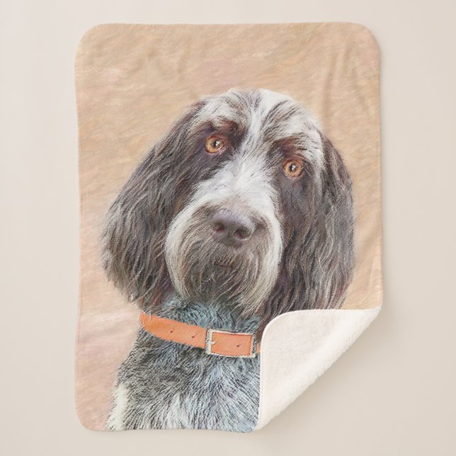 Couverture Sherpa Peinture Spinone Italiano - Belle Art Original Chi (Devant)
