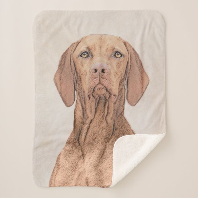 Couverture Sherpa Peinture Vizsla - Joli art original chien (Devant)