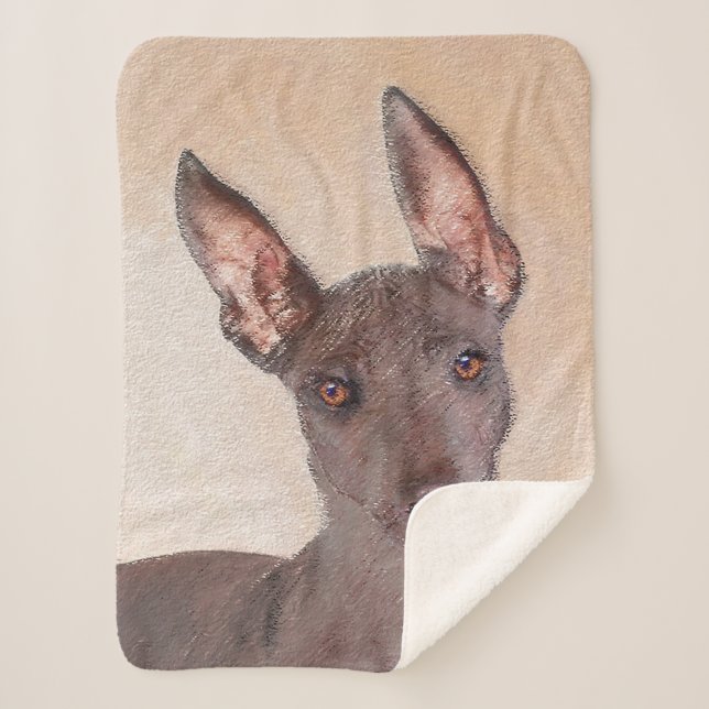 Couverture Sherpa Peinture Xoloitzcuintli - Cute Original Chien Art (Devant)