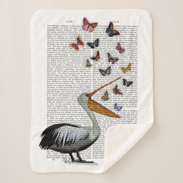 Couverture Sherpa Pélican et papillons (Devant)