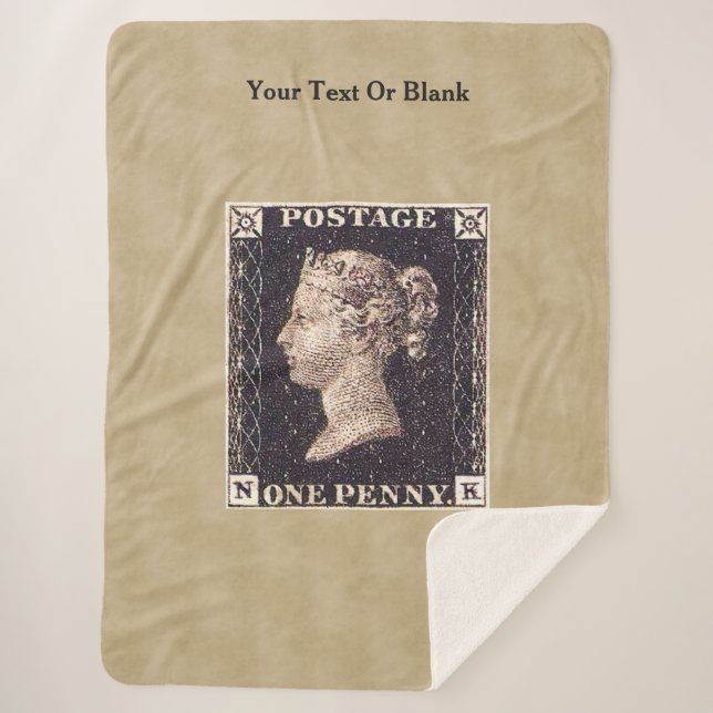 Couverture Sherpa Penny Black Postage Timbre (Devant)