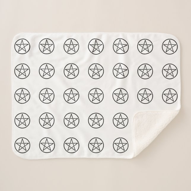 Couverture Sherpa Pentacle Wiccan (Pentagramme) (Devant (Horizontal))