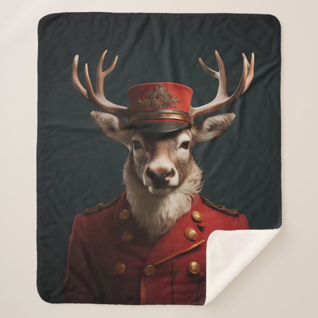 Couverture Sherpa Père Noël Reindeer (Devant)