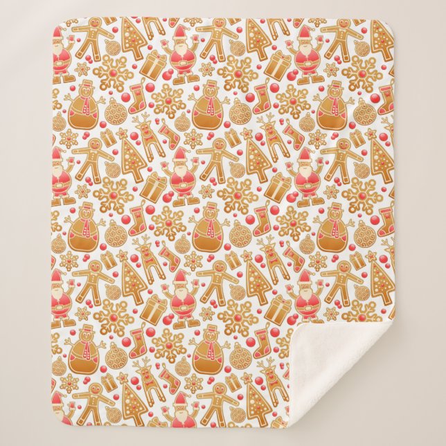 Couverture Sherpa Père Noël & Snowman Gingerbread Noël Cookies (Devant)