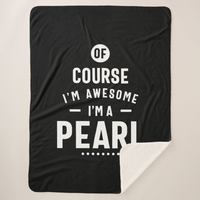 Couverture Sherpa Perle Nom personnalisé Anniversaire (Devant)