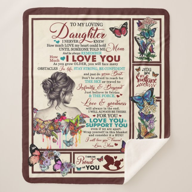 Couverture Sherpa Personalized Letter To My Loving Daughter (Devant)