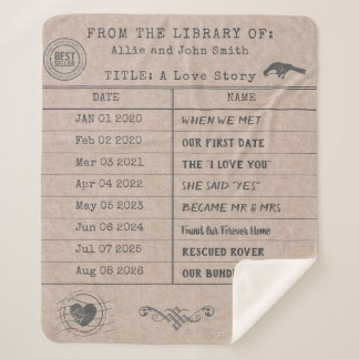 Couverture Sherpa Personalized "Our Love Story" Library Card