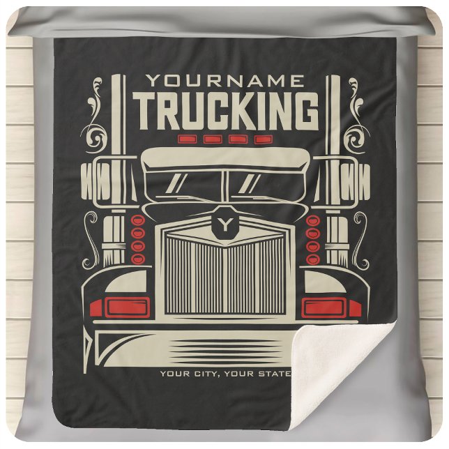 Couverture Sherpa Personalized Trucking 18 Wheeler BIG Trucker (Créateur téléchargé)