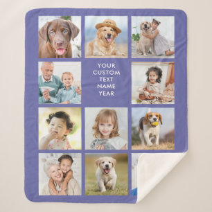 Couverture Sherpa Personnalisé 11 Collage photo Périwinkle tendance