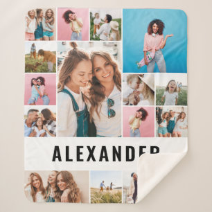 Couverture Sherpa Personnalisé 16 photo meilleur ami moderne minima