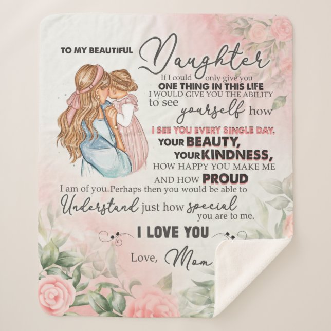 Couverture Sherpa Personnalisé À Ma Belle Blanche Fille (Devant)