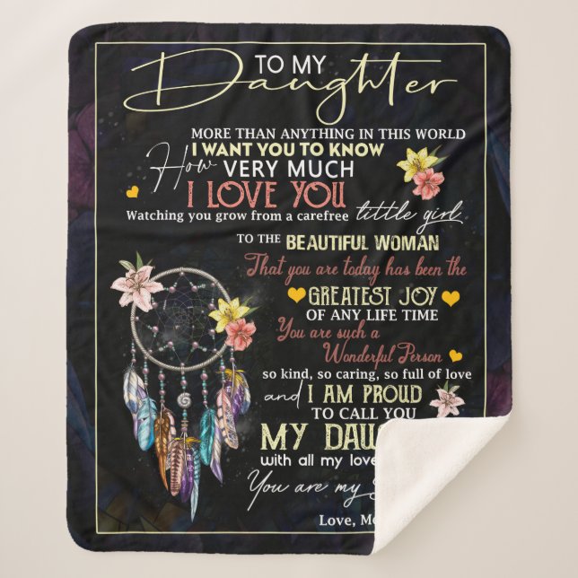 Couverture Sherpa Personnalisé À Ma Fille, L'Amour De Maman Dreamme (Devant)