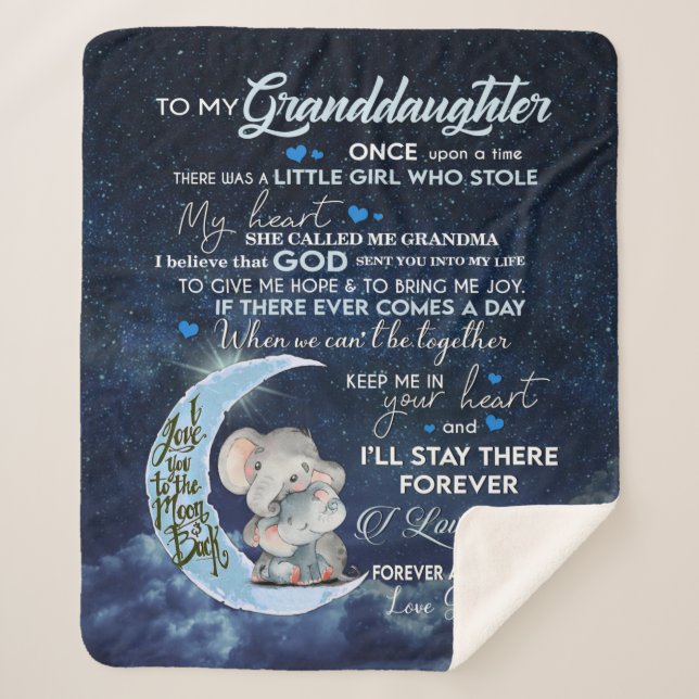 Couverture Sherpa Personnalisé À Ma Petite-Fille (Devant)