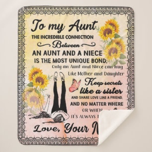 Couverture Sherpa Personnalisé À Ma Superbe Blanche Tournesol Tante