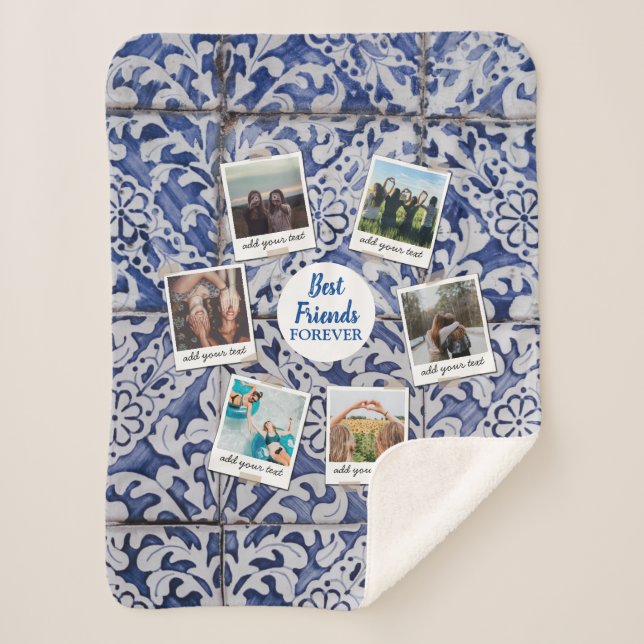 Couverture Sherpa Personnalisé Best Friends 6 Photo Collage personna (Devant)