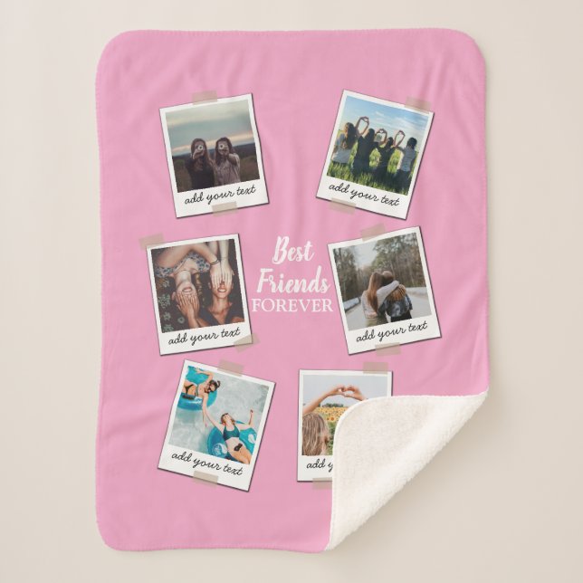 Couverture Sherpa Personnalisé Best Friends 6 Photo Collage personna (Devant)