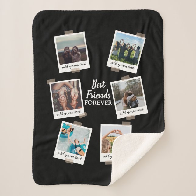 Couverture Sherpa Personnalisé Best Friends 6 Photo Collage personna (Devant)