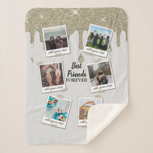 Couverture Sherpa Personnalisé Best Friends 6 Photo Collage personna