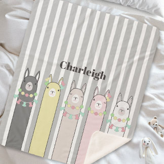 Couverture Sherpa Personnalisé Cute Animal Coloré Llamas Enfants