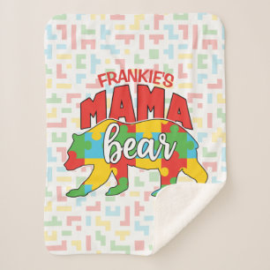 Couverture Sherpa Personnalisé Enfants NOM Mama Ours Sensibilisation