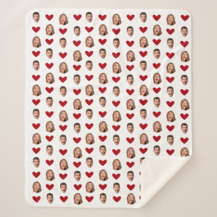 Couverture Sherpa Personnalisé Funny Visage Photo Coupe Valentines J