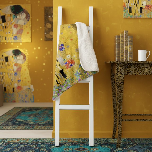 Couverture Sherpa Personnalisé Gustav Klimt Le message d'amour du ba (Créateur téléchargé)