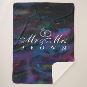 Couverture Sherpa Personnalisé M. & Mme smokey violettes couleur d'e