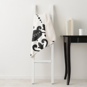 Couverture Sherpa Personnalisé noir et blanc de luxe
