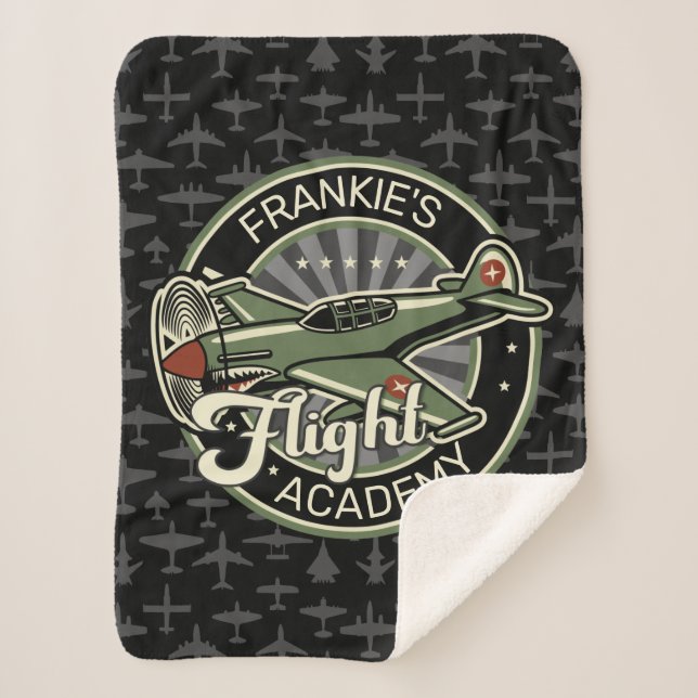 Couverture Sherpa Personnalisé NOM 2ÈME GUERRE MONDIALE Avion de gue (Devant)