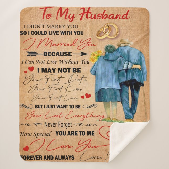 Couverture Sherpa Personnalisé Pour Mon Mari, L'Anniversaire De Mon  (Devant)