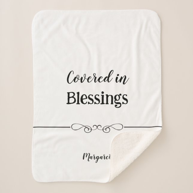 Couverture Sherpa personnalisée avec nom et messag (Devant)