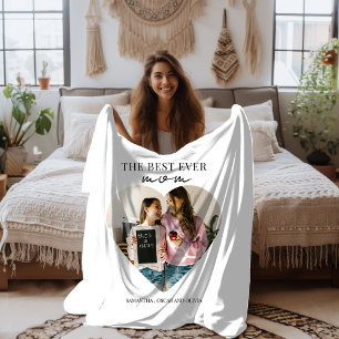 Couverture Sherpa Personnalisée Meilleure Maman Jamais Coeur Photo