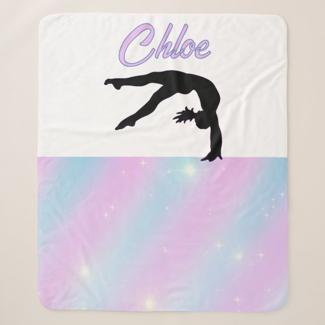 Couverture sherpa personnalisée pastel violet et b (Devant)