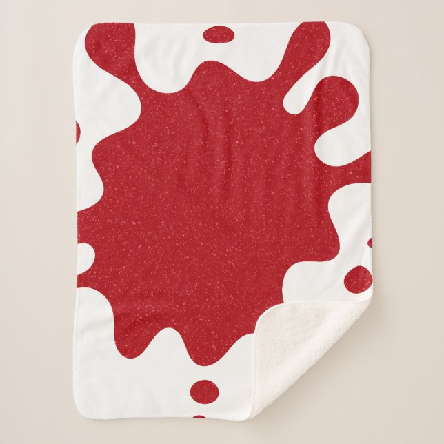 Couverture Sherpa personnalisée Rouge Tomate et Bl (Devant)