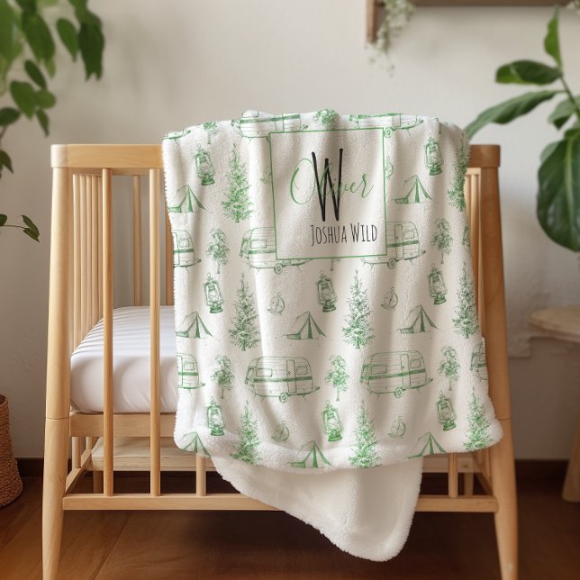 Couverture Sherpa personnalisée | Vert Bois de cam (Créateur téléchargé)