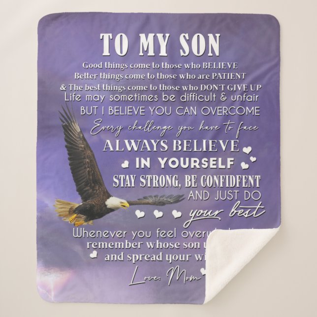 Couverture Sherpa Personnalisez À Mon Fils Le Don De Love Maman (Devant)