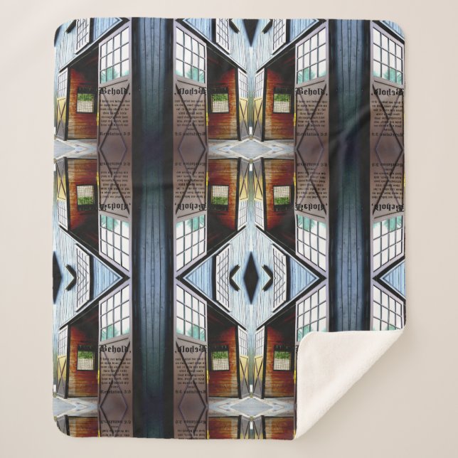Couverture Sherpa Perspective de porte de grange, Apocalypse 3:8 (Devant)