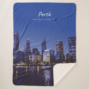Couverture Sherpa Perth, Australie - Ciel de la ville la nuit
