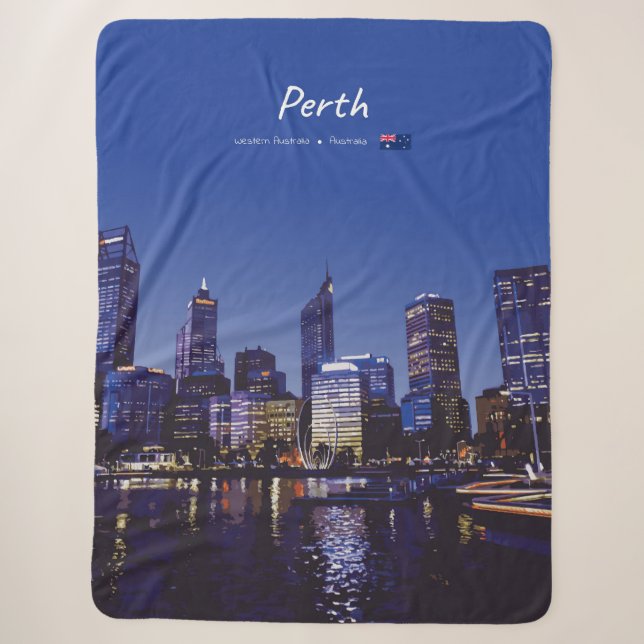 Couverture Sherpa Perth, Australie - Ciel de la ville la nuit (Devant)