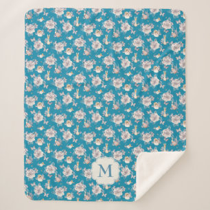 Couverture Sherpa Peter Rabbit   Blue Floral Garden Motif