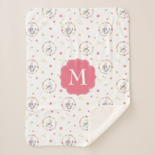 Couverture Sherpa Peter Rabbit   Floral Motif de couronne