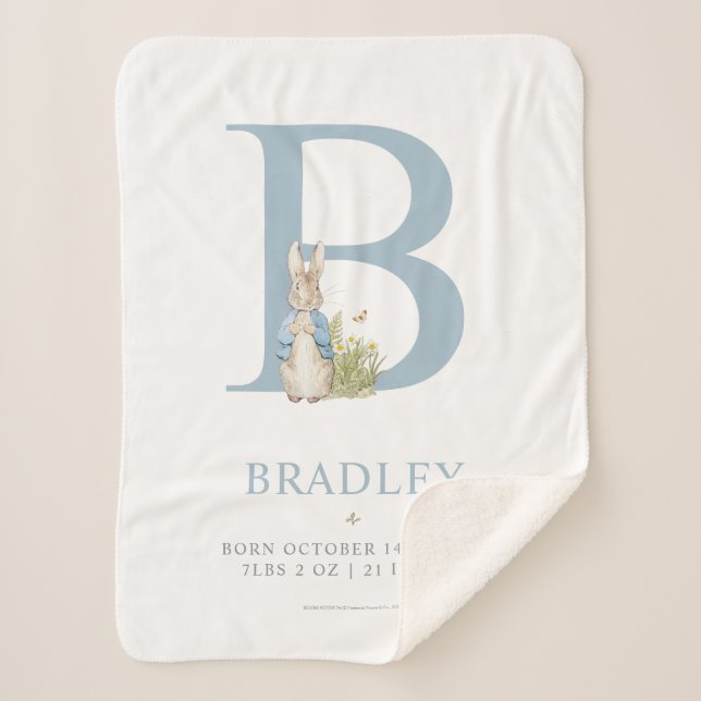 Couverture Sherpa Peter Rabbit | Lettre personnalisée B (Devant)