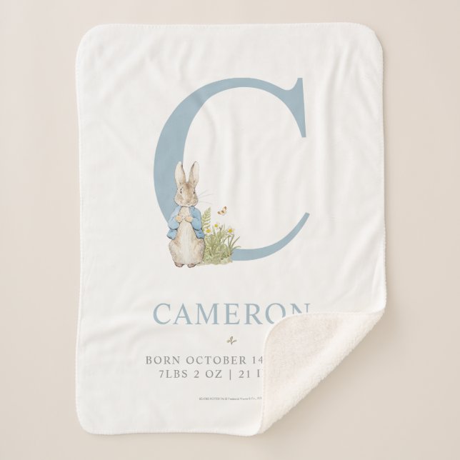 Couverture Sherpa Peter Rabbit | Lettre personnalisée C (Devant)