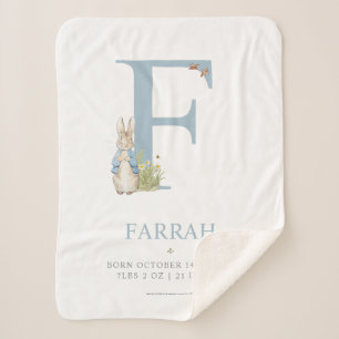Couverture Sherpa Peter Rabbit Lettre personnalisée F